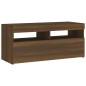 vidaXL TV-Schrank mit LED-Leuchten Braun Eichen-Optik 90x35x40 cm vidaXL TV-Schrank mit LED-Leuchten Braun Eichen-Optik 90x35x40 cm