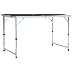 vidaXL Klappbarer Campingtisch Grau Aluminium 120 x 60 cm