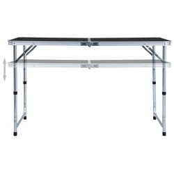 vidaXL Klappbarer Campingtisch Grau Aluminium 120 x 60 cm
