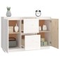 vidaXL Sideboard Weiß 111x34x75 cm Massivholz Kiefer vidaXL Sideboard Weiß 111x34x75 cm Massivholz Kiefer
