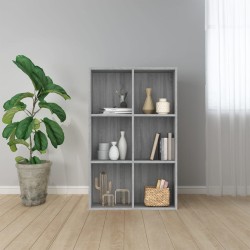 vidaXL Bücherregal/Sideboard Grau Sonoma 66x30x98 cm Holzwerkstoff