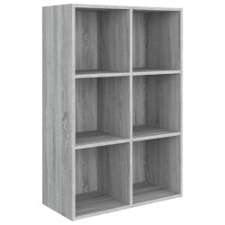 vidaXL Bücherregal/Sideboard Grau Sonoma 66x30x98 cm Holzwerkstoff