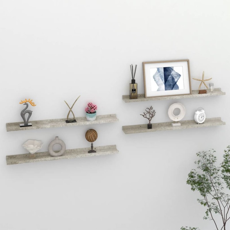 vidaXL Wandregale 4 Stk. Betongrau 80x9x3 cm vidaXL Wandregale 4 Stk. Betongrau 80x9x3 cm