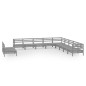 vidaXL 11-tlg. Garten-Lounge-Set Massivholz Kiefer Grau