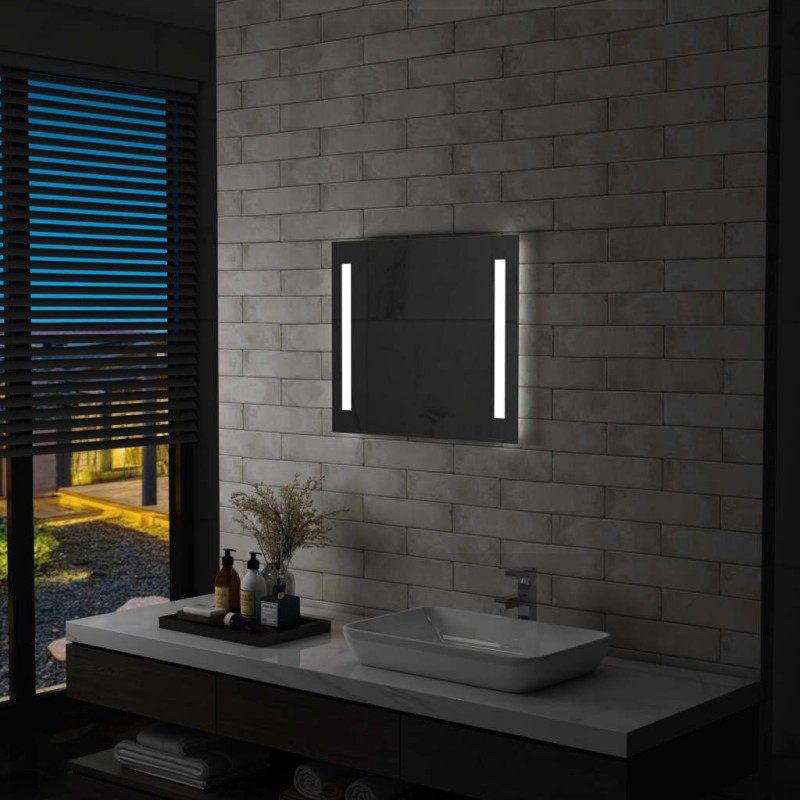 vidaXL Badezimmer-Wandspiegel mit LEDs 60x50 cm vidaXL Badezimmer-Wandspiegel mit LEDs 60x50 cm