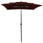 vidaXL Sonnenschirm mit Aluminium-Mast 3-lagig Bordeauxrot 2x2 m vidaXL Sonnenschirm mit Aluminium-Mast 3-lagig Bordeauxrot 2x2 m