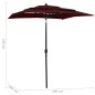 vidaXL Sonnenschirm mit Aluminium-Mast 3-lagig Bordeauxrot 2x2 m vidaXL Sonnenschirm mit Aluminium-Mast 3-lagig Bordeauxrot 2x2 m