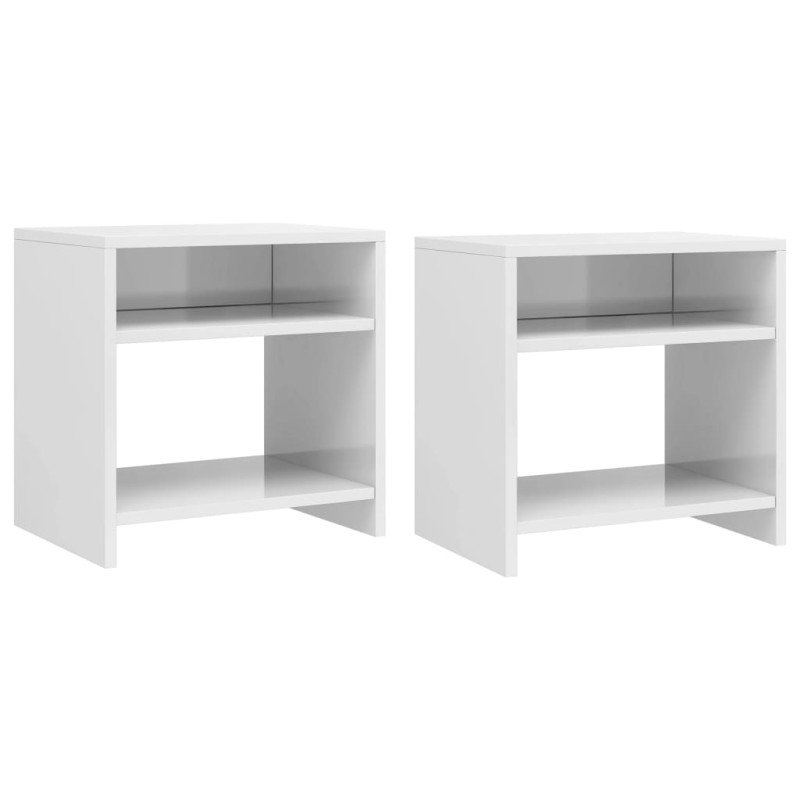 vidaXL Nachttische 2 Stk. Hochglanz-Weiß 40x30x40 cm Holzwerkstoff vidaXL Nachttische 2 Stk. Hochglanz-Weiß 40x30x40 cm Holzwerkstoff