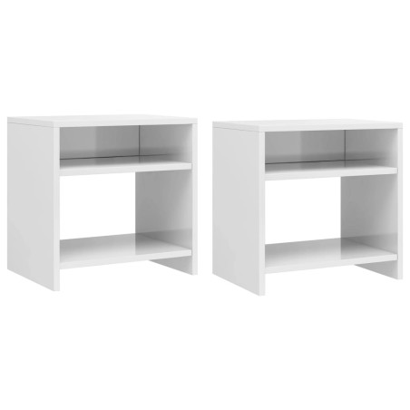 vidaXL Nachttische 2 Stk. Hochglanz-Weiß 40x30x40 cm Holzwerkstoff
