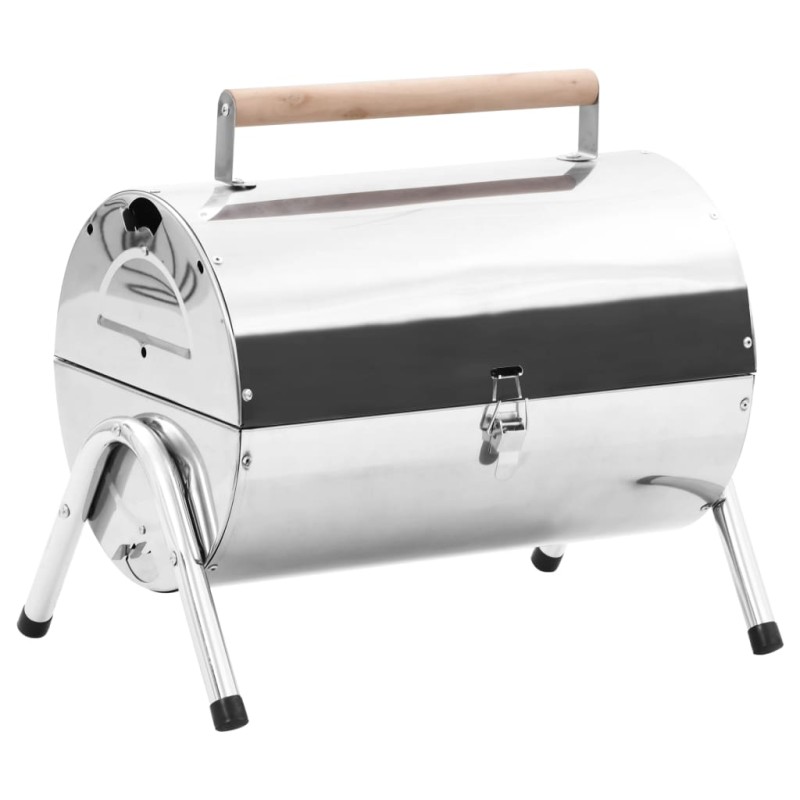 vidaXL Tragbarer Tisch-Holzkohlegrill Edelstahl Doppelrost vidaXL Tragbarer Tisch-Holzkohlegrill Edelstahl Doppelrost