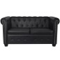 vidaXL Chesterfield-Sofa 2-Sitzer Kunstleder Schwarz vidaXL Chesterfield-Sofa 2-Sitzer Kunstleder Schwarz