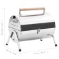 vidaXL Tragbarer Tisch-Holzkohlegrill Edelstahl Doppelrost vidaXL Tragbarer Tisch-Holzkohlegrill Edelstahl Doppelrost