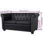 vidaXL Chesterfield-Sofa 2-Sitzer Kunstleder Schwarz vidaXL Chesterfield-Sofa 2-Sitzer Kunstleder Schwarz