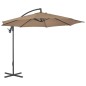 vidaXL Ampelschirm mit Stahlmast 300 cm Taupe vidaXL Ampelschirm mit Stahlmast 300 cm Taupe