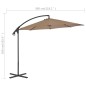 vidaXL Ampelschirm mit Stahlmast 300 cm Taupe vidaXL Ampelschirm mit Stahlmast 300 cm Taupe