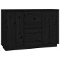 vidaXL Sideboard Schwarz 111x34x75 cm Massivholz Kiefer vidaXL Sideboard Schwarz 111x34x75 cm Massivholz Kiefer
