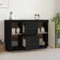 vidaXL Sideboard Schwarz 111x34x75 cm Massivholz Kiefer vidaXL Sideboard Schwarz 111x34x75 cm Massivholz Kiefer