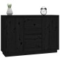 vidaXL Sideboard Schwarz 111x34x75 cm Massivholz Kiefer vidaXL Sideboard Schwarz 111x34x75 cm Massivholz Kiefer