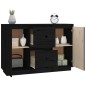 vidaXL Sideboard Schwarz 111x34x75 cm Massivholz Kiefer vidaXL Sideboard Schwarz 111x34x75 cm Massivholz Kiefer
