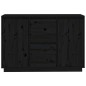 vidaXL Sideboard Schwarz 111x34x75 cm Massivholz Kiefer vidaXL Sideboard Schwarz 111x34x75 cm Massivholz Kiefer