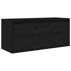 vidaXL Wandschrank Schwarz 80x30x35 cm Massivholz Kiefer