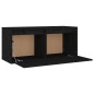 vidaXL Wandschrank Schwarz 80x30x35 cm Massivholz Kiefer vidaXL Wandschrank Schwarz 80x30x35 cm Massivholz Kiefer