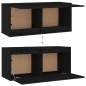 vidaXL Wandschrank Schwarz 80x30x35 cm Massivholz Kiefer vidaXL Wandschrank Schwarz 80x30x35 cm Massivholz Kiefer
