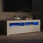 vidaXL TV-Schrank mit LED-Leuchten Weiß Sonoma-Eiche 120x35x40 cm vidaXL TV-Schrank mit LED-Leuchten Weiß Sonoma-Eiche 120x35x40 cm