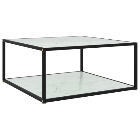 vidaXL Couchtisch Weiß 80x80x35 cm Hartglas