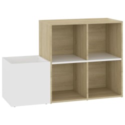 vidaXL Flur-Schuhschrank Weiß Sonoma Eiche 105x35,5x70cm Holzwerkstoff
