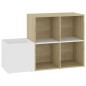 vidaXL Flur-Schuhschrank Weiß Sonoma Eiche 105x35,5x70cm Holzwerkstoff vidaXL Flur-Schuhschrank Weiß Sonoma Eiche 105x35,5x70cm Holzwerkstoff