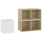 vidaXL Flur-Schuhschrank Weiß Sonoma Eiche 105x35,5x70cm Holzwerkstoff vidaXL Flur-Schuhschrank Weiß Sonoma Eiche 105x35,5x70cm Holzwerkstoff
