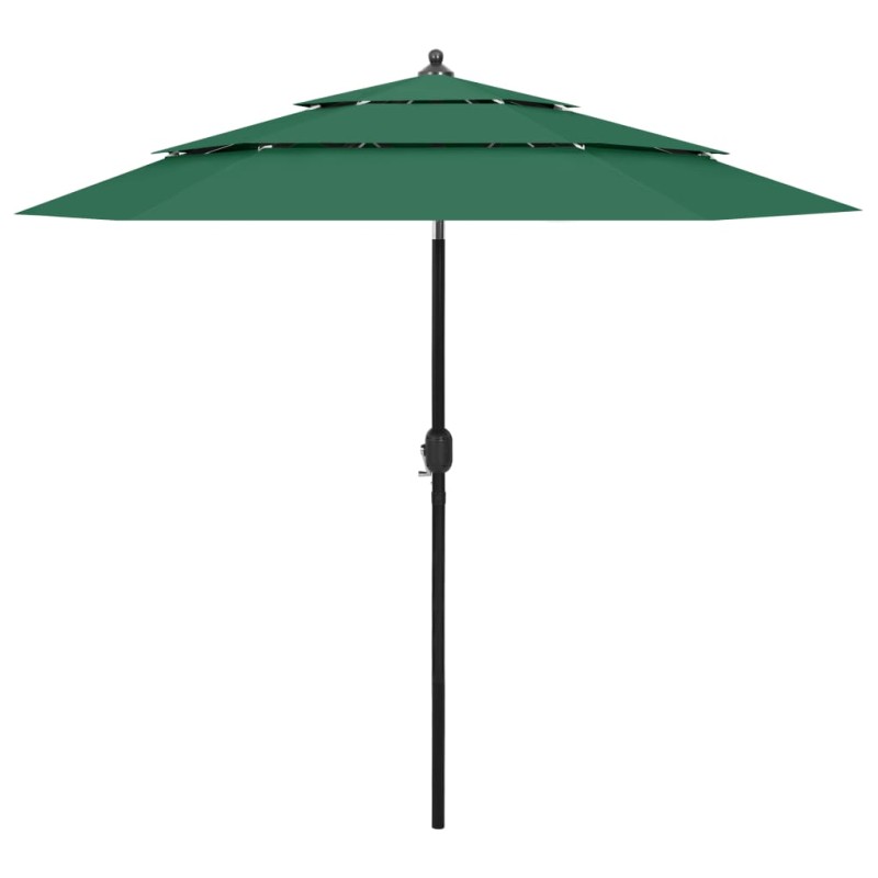 vidaXL Sonnenschirm mit Aluminium-Mast 3-lagig Grün 2,5 m vidaXL Sonnenschirm mit Aluminium-Mast 3-lagig Grün 2,5 m