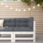 vidaXL Ecksofa mit Kissen Weiß Massivholz Kiefer vidaXL Ecksofa mit Kissen Weiß Massivholz Kiefer