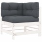 vidaXL Ecksofa mit Kissen Weiß Massivholz Kiefer vidaXL Ecksofa mit Kissen Weiß Massivholz Kiefer