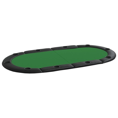 vidaXL Poker-Tischauflage Klappbar 10 Spieler Grün 208x106x3 cm