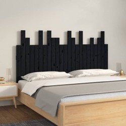 vidaXL Wand-Kopfteil Schwarz 146,5x3x80 cm Massivholz Kiefer