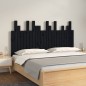vidaXL Wand-Kopfteil Schwarz 146,5x3x80 cm Massivholz Kiefer