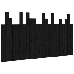 vidaXL Wand-Kopfteil Schwarz 146,5x3x80 cm Massivholz Kiefer