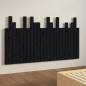 vidaXL Wand-Kopfteil Schwarz 146,5x3x80 cm Massivholz Kiefer