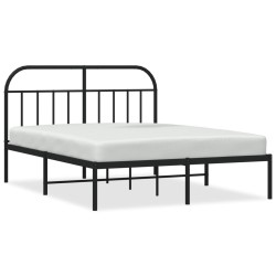 vidaXL Bettgestell mit Kopfteil Metall Schwarz 140x200 cm