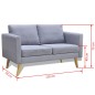 Sofa 2-Sitzer Stoff Hellgrau Sofa 2-Sitzer Stoff Hellgrau