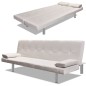 vidaXL Schlafsofa mit 2 Kissen Kunstleder Ausziehbar Cremeweiß vidaXL Schlafsofa mit 2 Kissen Kunstleder Ausziehbar Cremeweiß