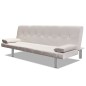 vidaXL Schlafsofa mit 2 Kissen Kunstleder Ausziehbar Cremeweiß vidaXL Schlafsofa mit 2 Kissen Kunstleder Ausziehbar Cremeweiß