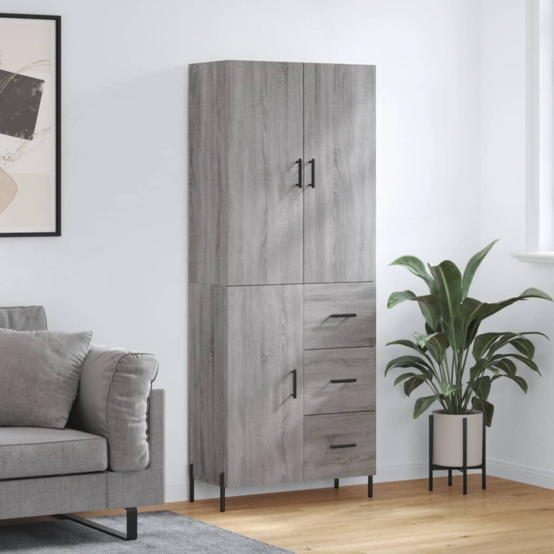 Highboard Grau Sonoma 69,5x34x180 cm Holzwerkstoff Highboard Grau Sonoma 69,5x34x180 cm Holzwerkstoff