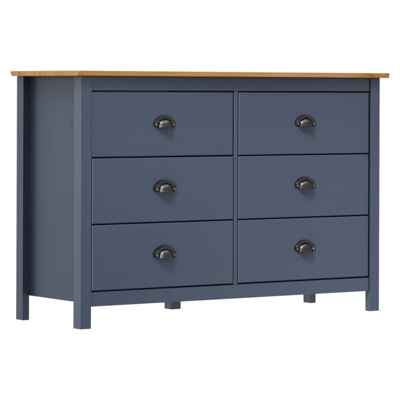 vidaXL Sideboard Hill Grau 125x40x80 cm Massivholz Kiefer vidaXL Sideboard Hill Grau 125x40x80 cm Massivholz Kiefer