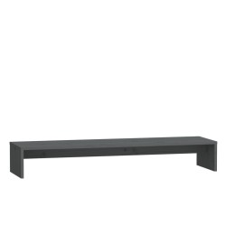 vidaXL Monitorständer Grau 100x27x15 cm Massivholz Kiefer
