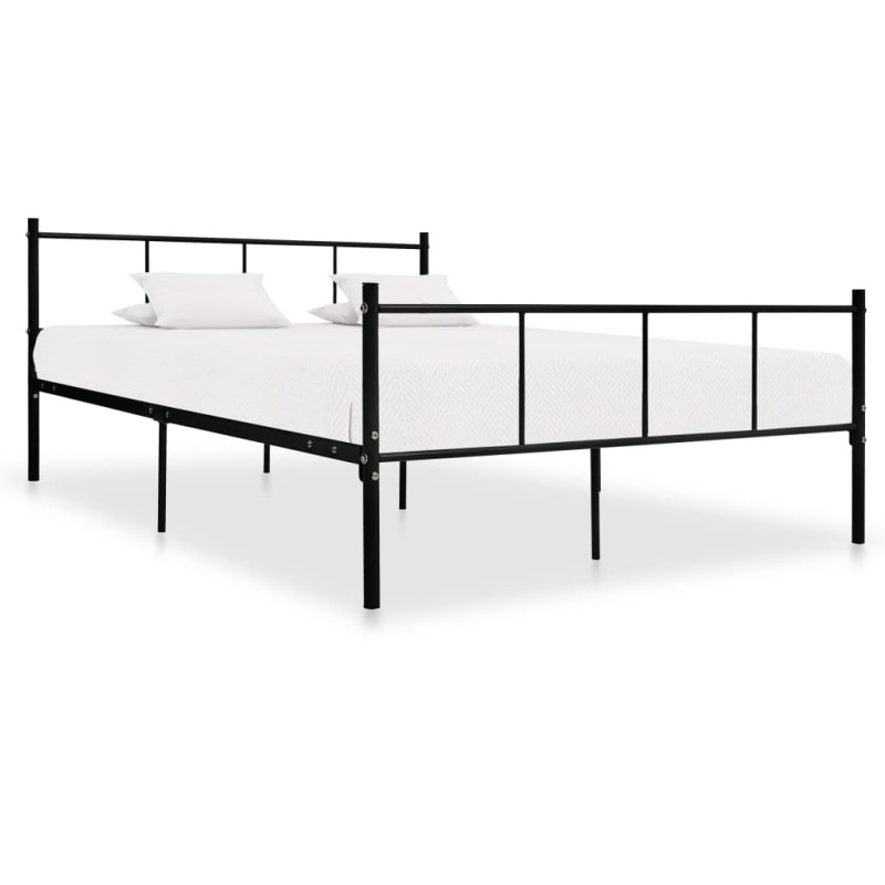 vidaXL Bettgestell Schwarz Metall 160×200 cm vidaXL Bettgestell Schwarz Metall 160×200 cm