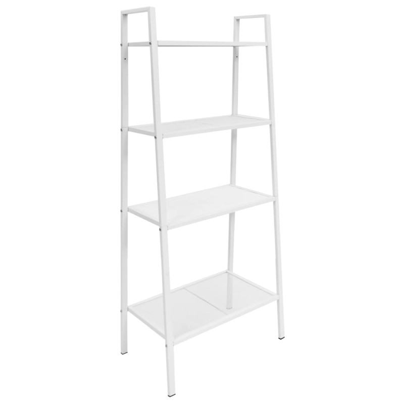 vidaXL Leiter-Bücherregal 4 Ebenen Metall Weiß vidaXL Leiter-Bücherregal 4 Ebenen Metall Weiß