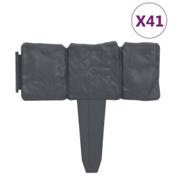 vidaXL Rasenkante Steinoptik 41 Stk. Kunststoff 10 m  